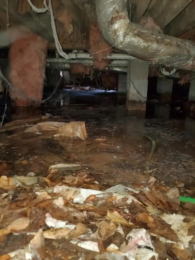 Crawl space flood assessment for Commercial Water Damage Restoration in Parkland
